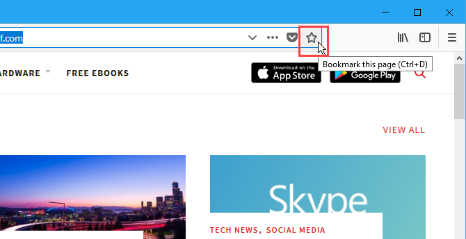 Označi ovu stranicu zvjezdicom na adresnoj traci Firefoxa