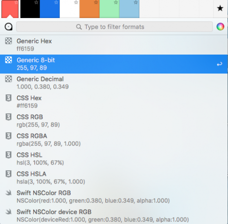 ColorSnapper 2 Birači boja za Mac formate