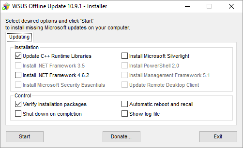 Windows Update neće raditi u sustavima Windows 7 i 8.1, a izvodi se na novom hardveru WSUS Offline UpdateInstaller