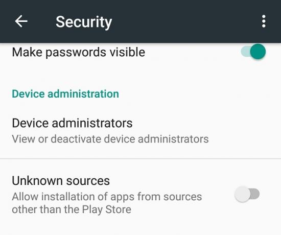 Android Nepoznato-izvori-Zaslon