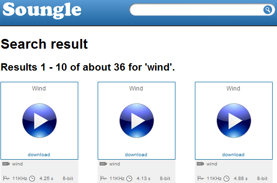 Top 5 web mjesta za besplatne zvučne efekte Downloads soungle