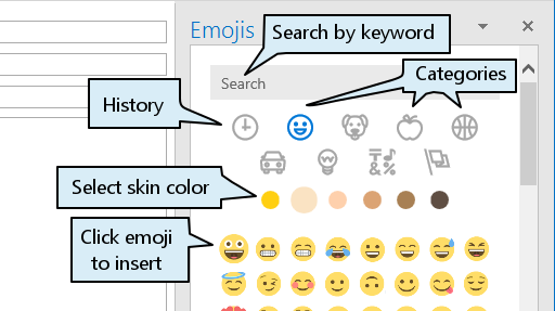 emojis outlook