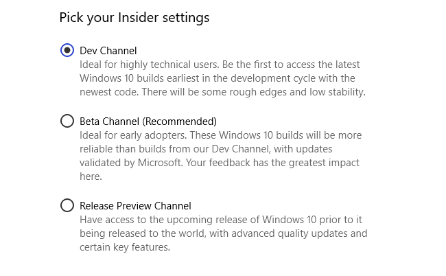 promijeniti Windows Insider razvojni put