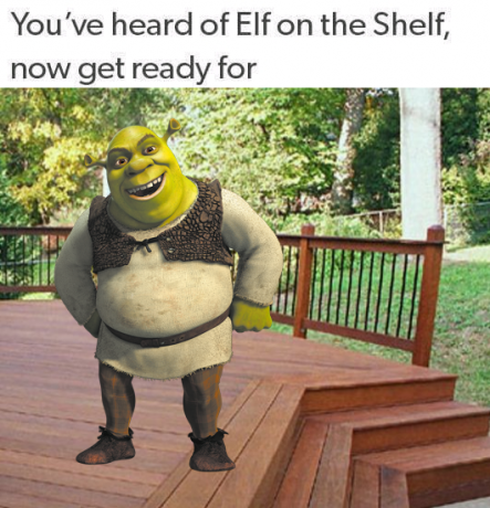 Patuljak na polici Meme Shrek
