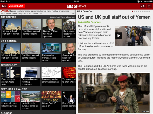 Nabavite ispravku vijesti za iOS International s BBC bbcnews liveradio 590x442