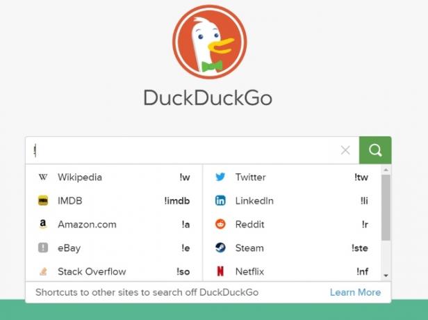 DuckDuckGo Bangs privatna tražilica