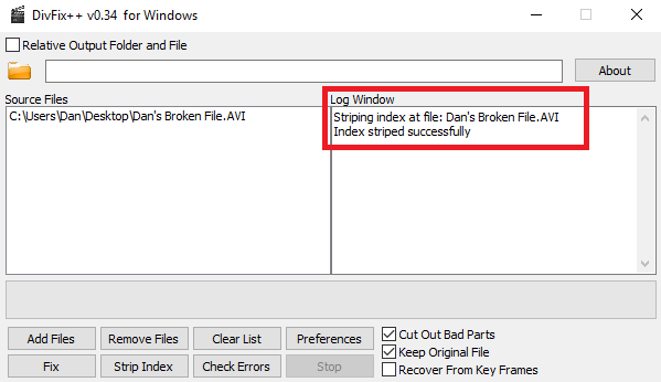Kako popraviti pokvarene AVI datoteke koje neće reproducirati divfix indeks
