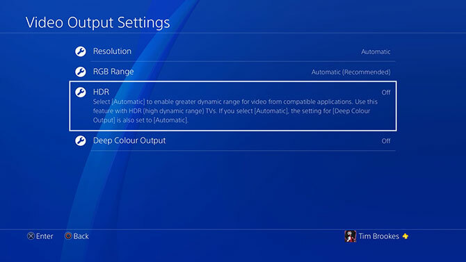Postavke značajki PlayStation 4 HDR