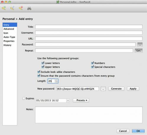 KeePassX i MiniKeePass: Besplatno, sigurno iOS i Mac OS X rješenje zaporke kp novi unos