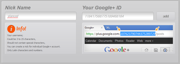 google plus URL