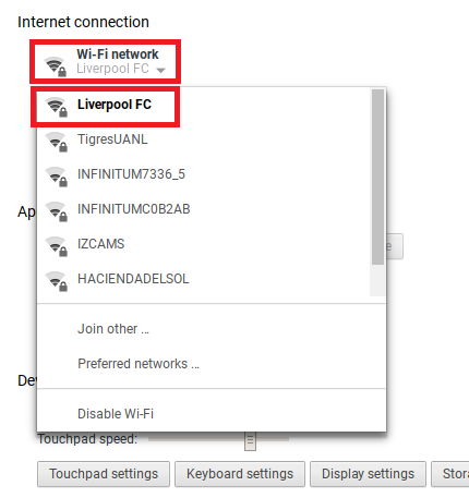 chromebook wifi mreža