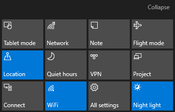 Windows 10 akcijski centar