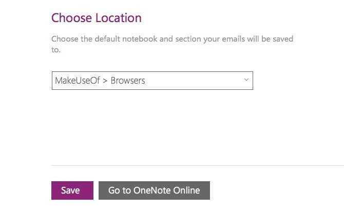 Odaberite OneNote Save Location