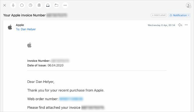 E-adresa s fakturom Apple-a