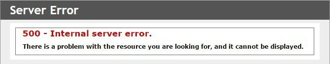 Pogreška unutarnjeg poslužitelja CIC 500