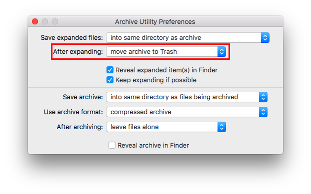 Kako automatski izbrisati ZIP datoteke nakon izdvajanja u Mac uslužnom programu