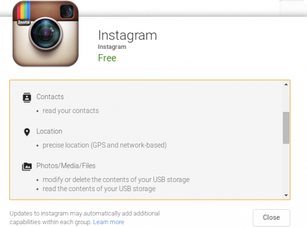 Instagram-Android-Dozvole