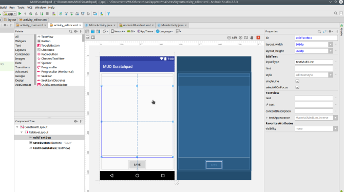 android stvoriti izgled android studio zaslon 2 izgled