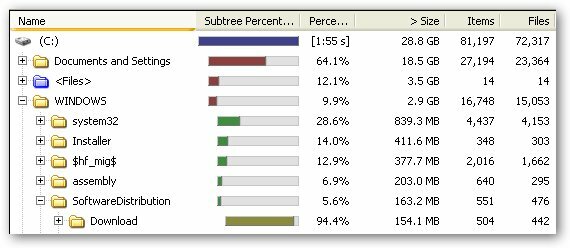 slobodnom prostoru-windows-windirstat