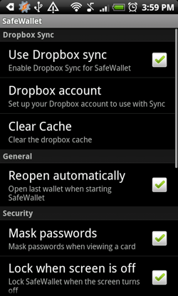 Pohranite povjerljive podatke na svoj telefon pomoću aplikacije SafeWallet [MakeUseOf Giveaway] android dropbox sync