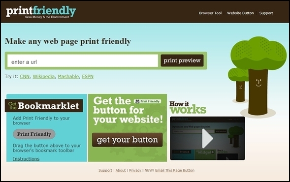 Najbolji savjeti i alati za pomoć pri ispisu web stranica PrintFriendly Homepage
