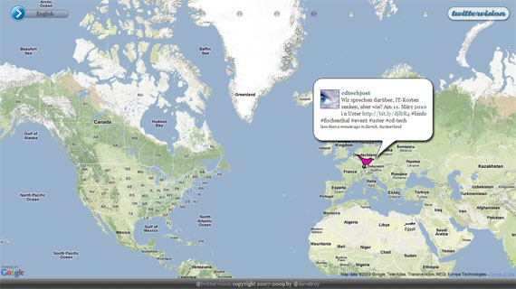 3 cool sličice u Twitteru i na Google kartama trebali biste pogledati twittervision