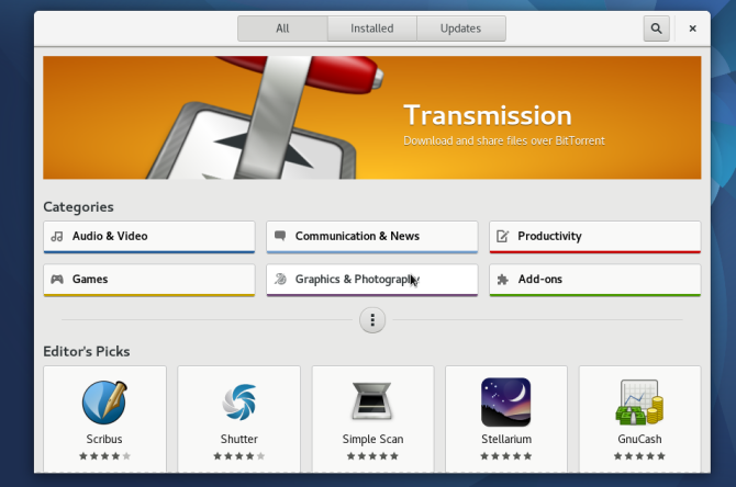 novi fedora 25 gnome softver