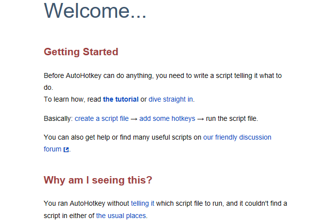 Dobrodošli dokument pomoći AutoHotkey