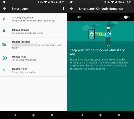 Kako zadržati Android telefon otključan kad hodate Android na tijelu Smart Lock