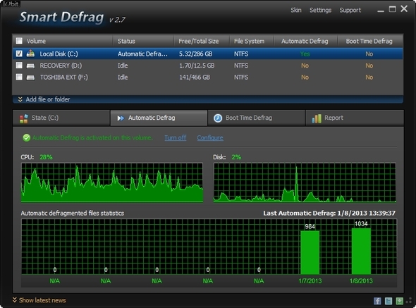 IObit Smart Defrag: Vrhunski alat za defragmentaciju i optimizaciju tvrdog diska [Windows] UI Automatski defrag