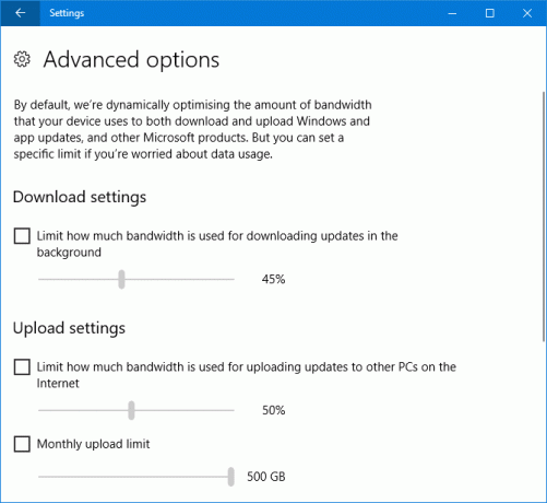 9 Nove značajke postavki u Windows 10 Fall Creators Ažurirajte postavke za preuzimanje